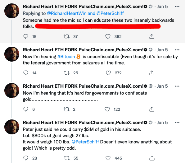 Peter Schiff VS Richard Heart Twitter War